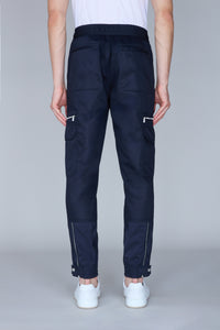 Pantalon cargo à cordon de serrage - Blue Navy