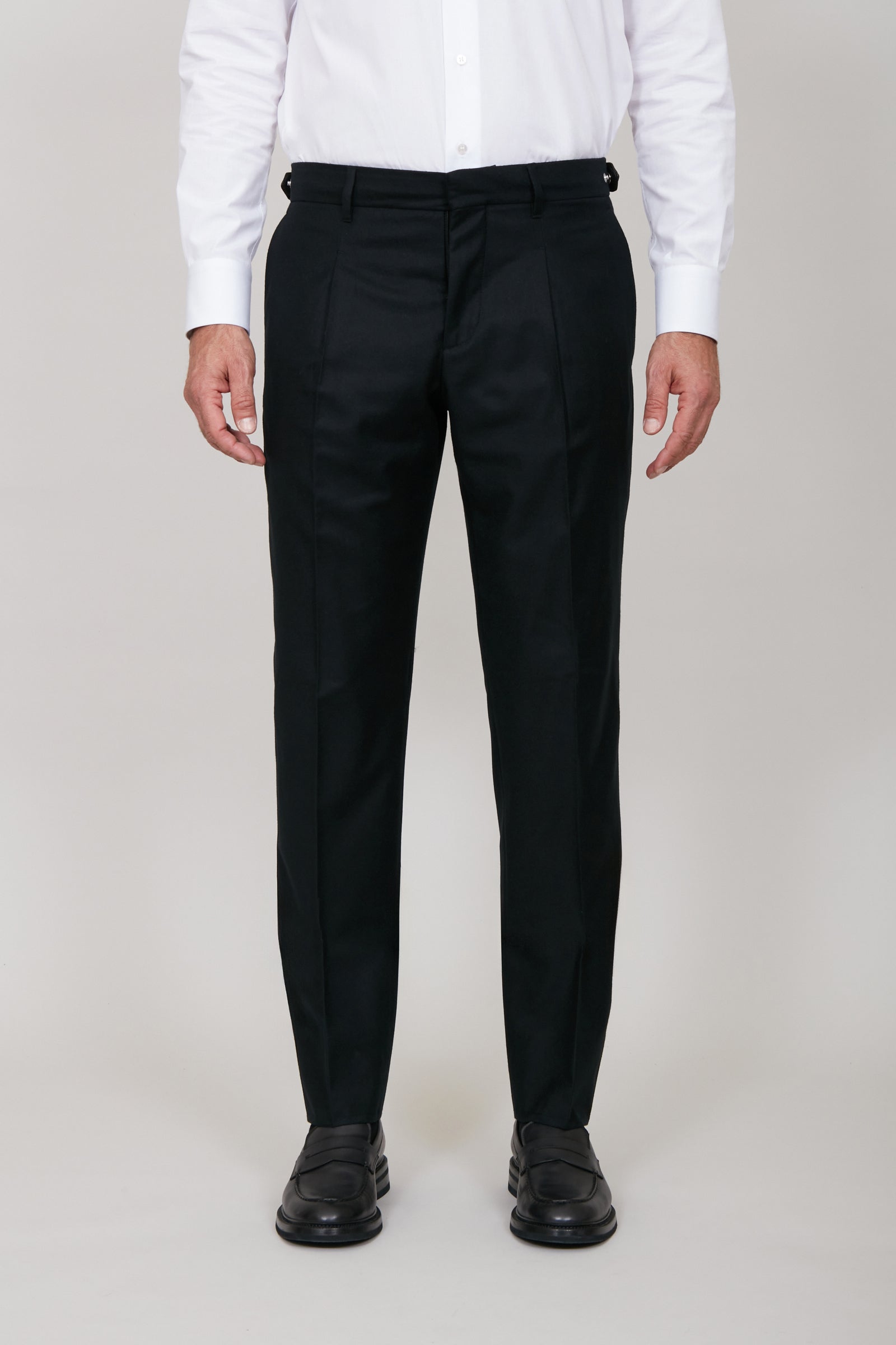 Pantalon de costume à plis en laine - Noir