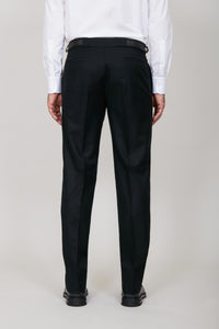Pantalon de costume à plis en laine - Noir