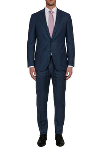 Wool tapered trousers - Blue & Black