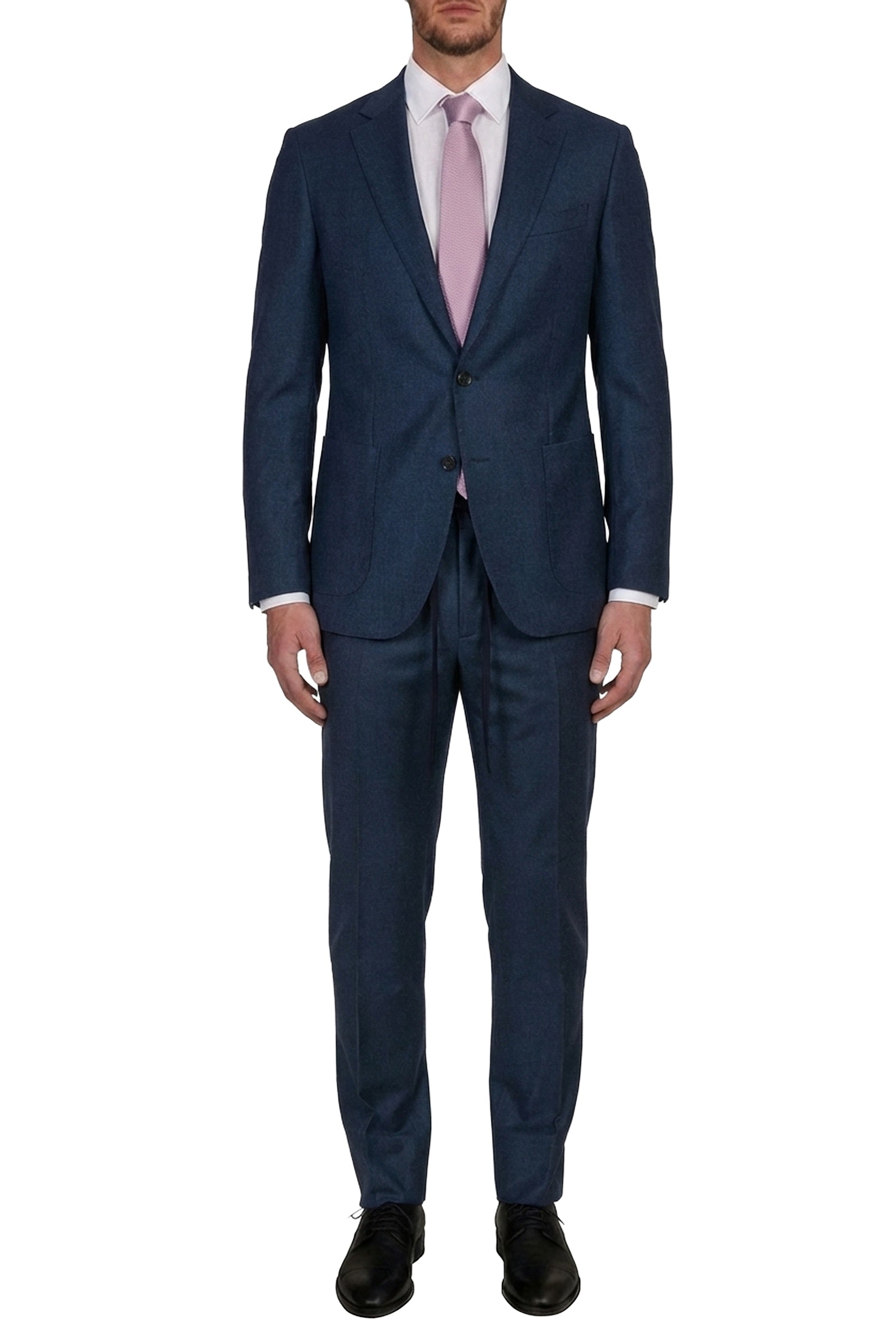 Wool tapered trousers - Blue & Black