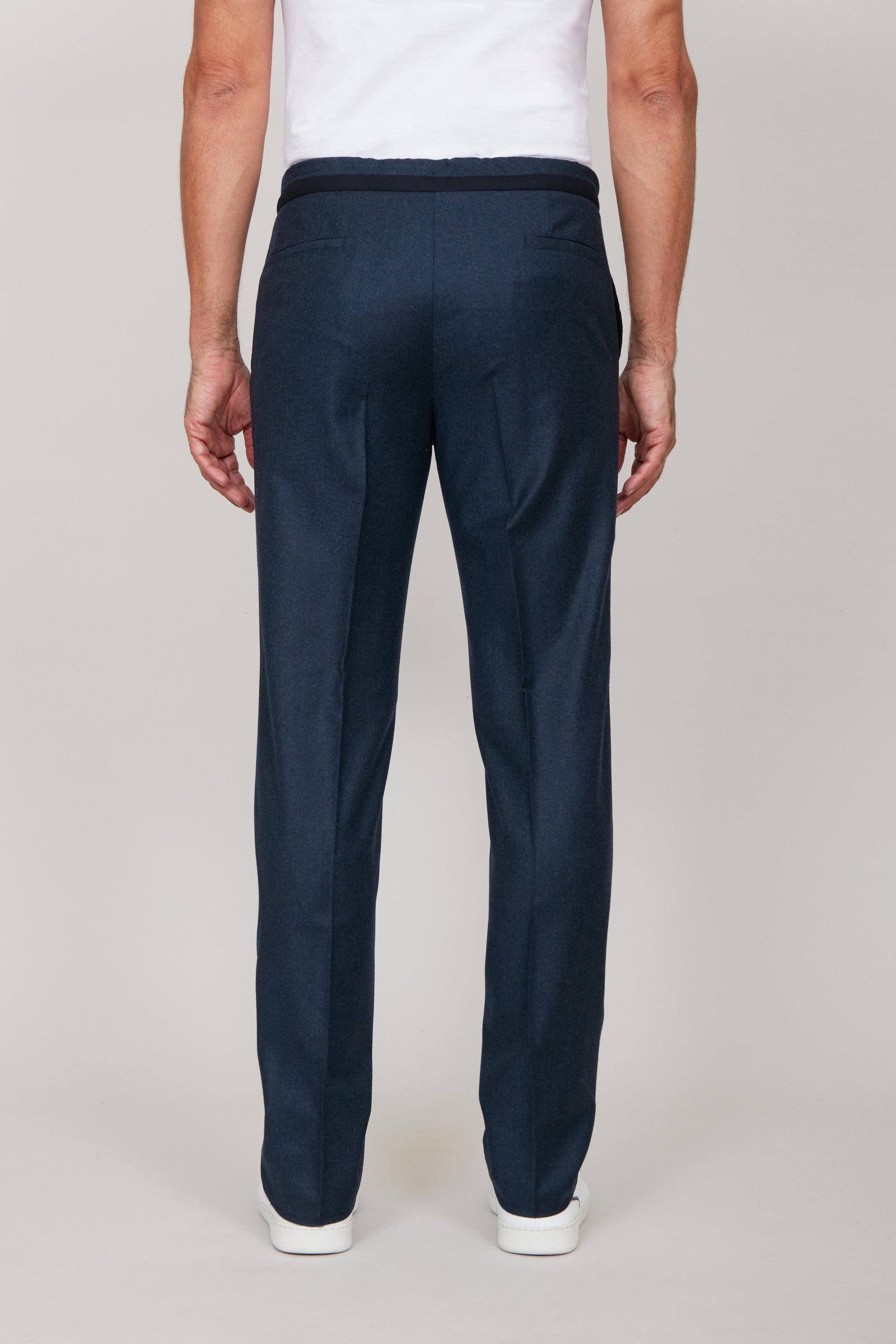 Wool tapered trousers - Blue & Black
