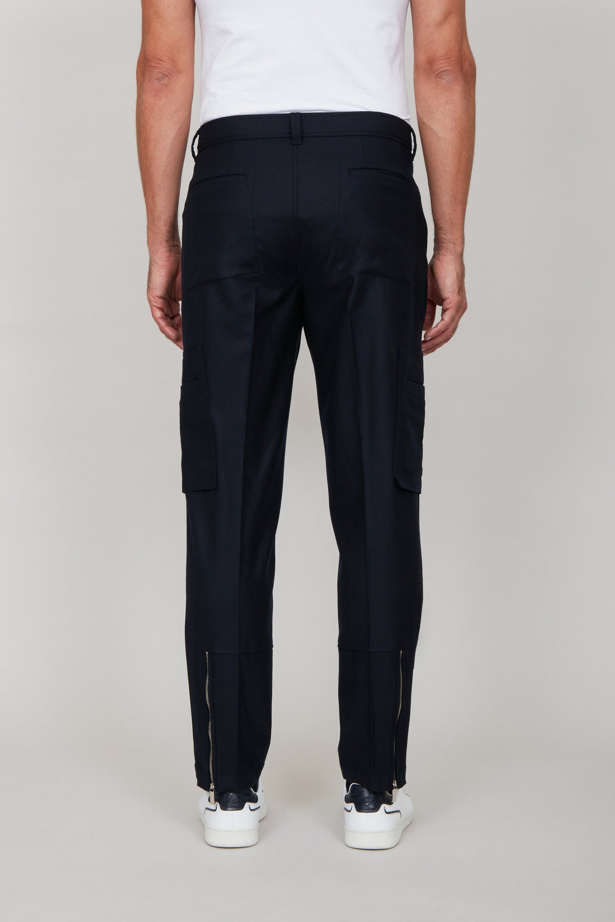 Pantalon cargo à 6 poches en laine - Dark Navy