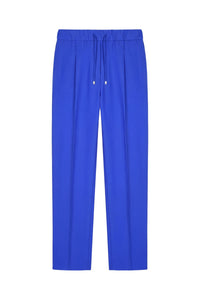 Pantalon à cordon de serrage en soie - Electric Blue
