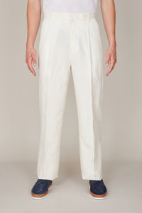 Pantalon Parachute en soie - Natural White