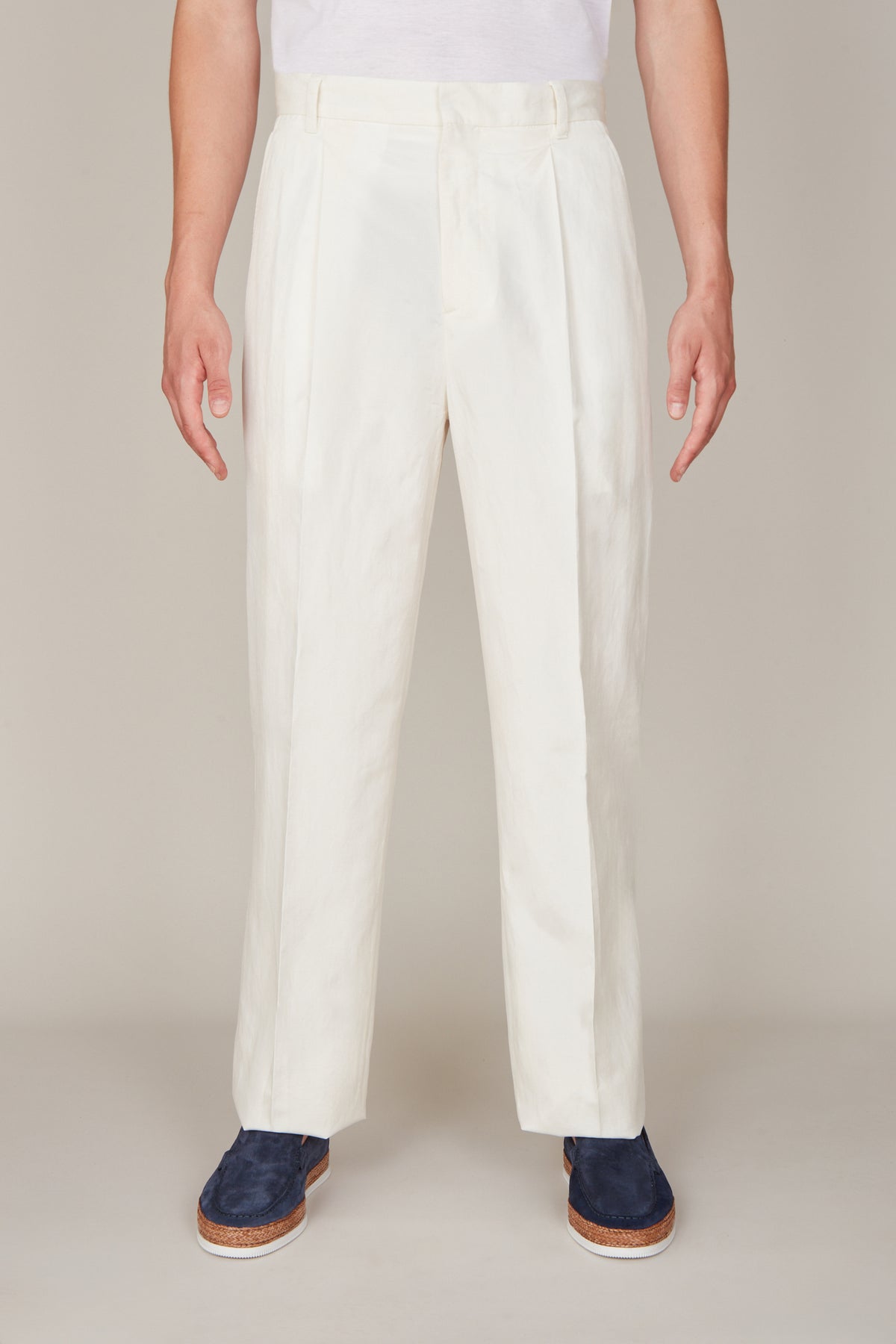Pantalon Parachute en soie - Natural White