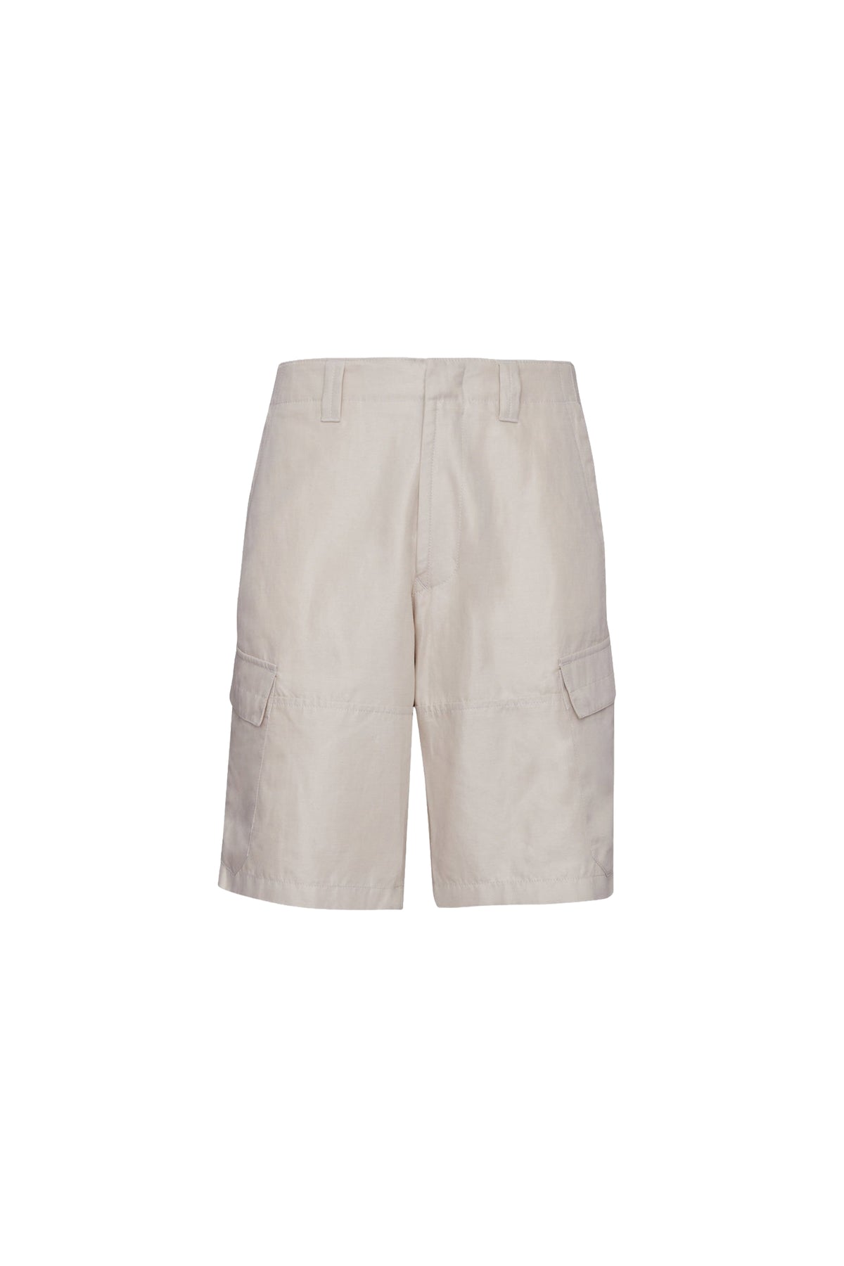 Bermuda cargo à poche en lin mélangé - Pale Fawn
