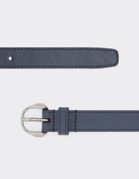 Ceinture avec Cheval cabré en cuir - Navy Blu
