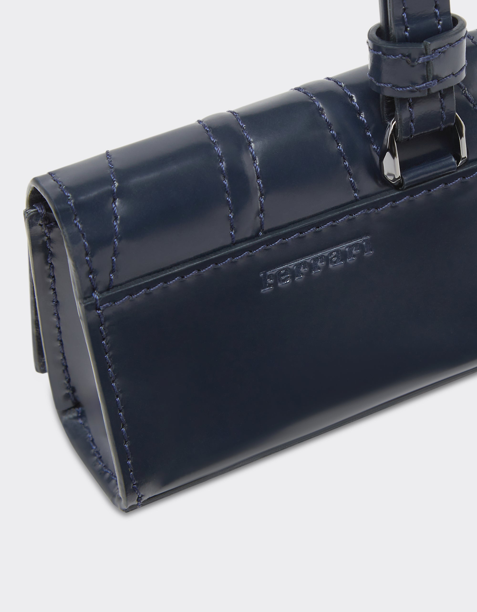 Porte-casque unisexe Ferrari GT en cuir brossé - Navy Blu