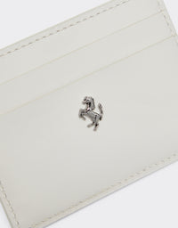Porte-cartes Ferrari GT en cuir lisse - Ecru
