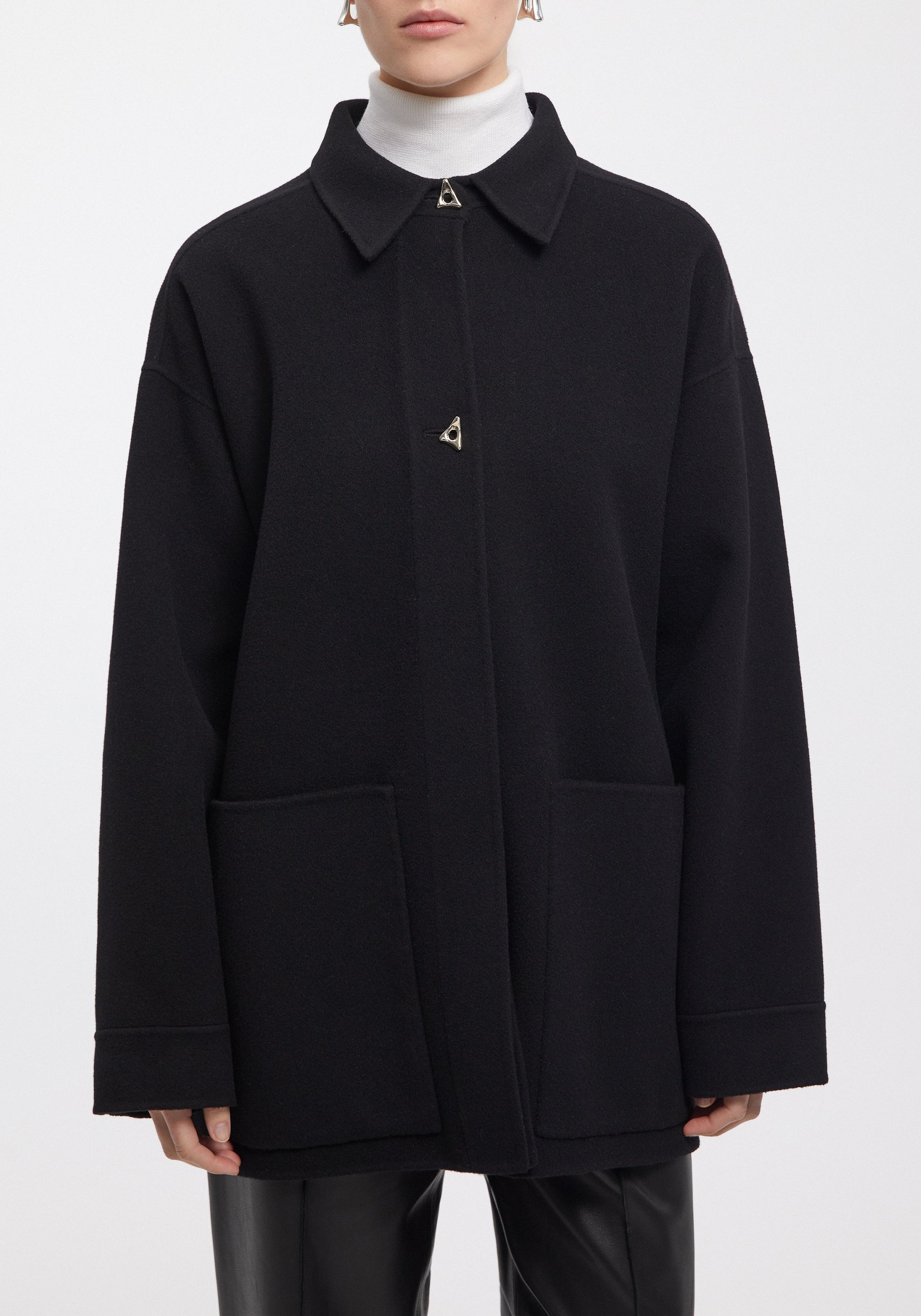 Manteau Crane en laine - Black