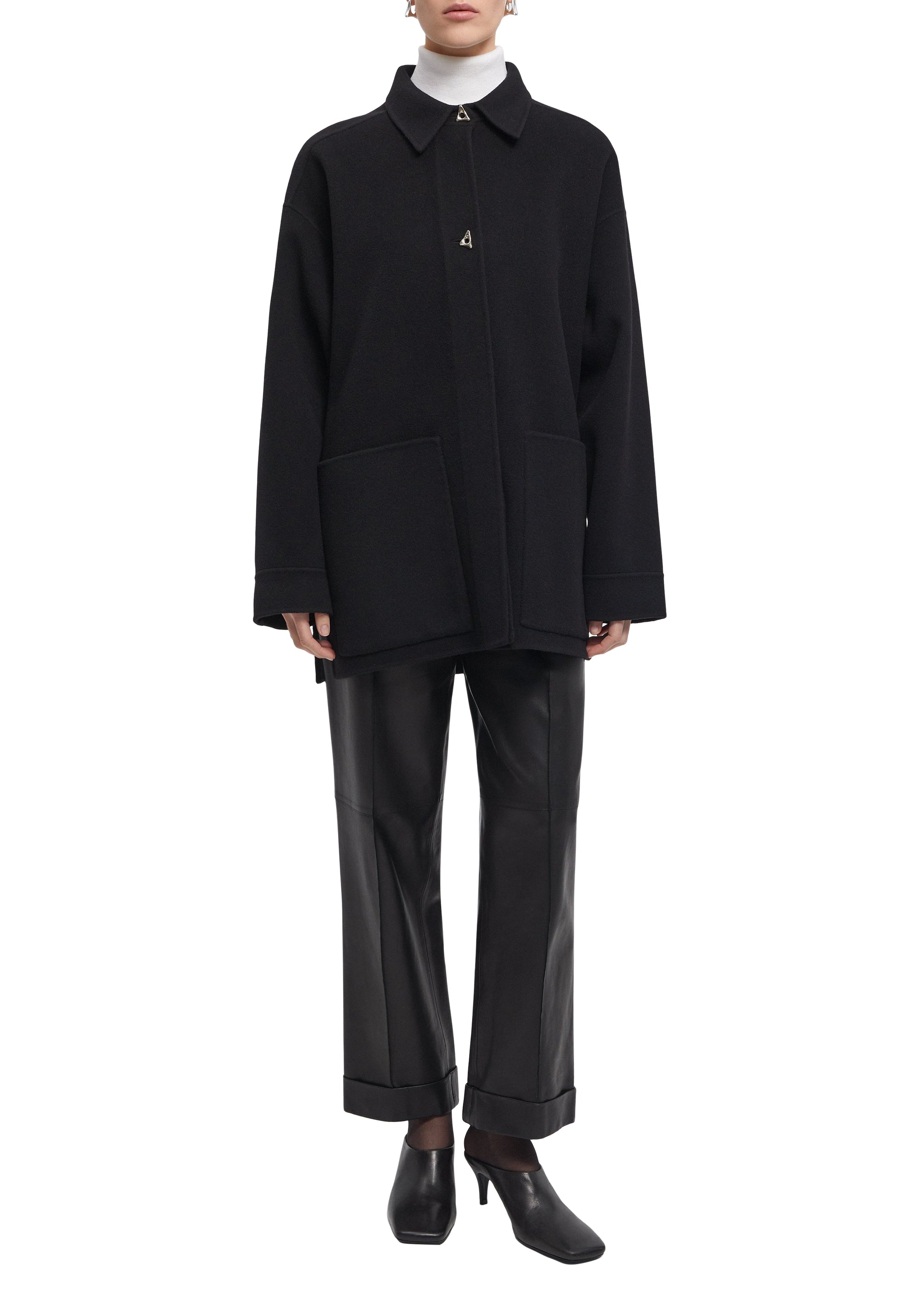 Manteau Crane en laine - Black