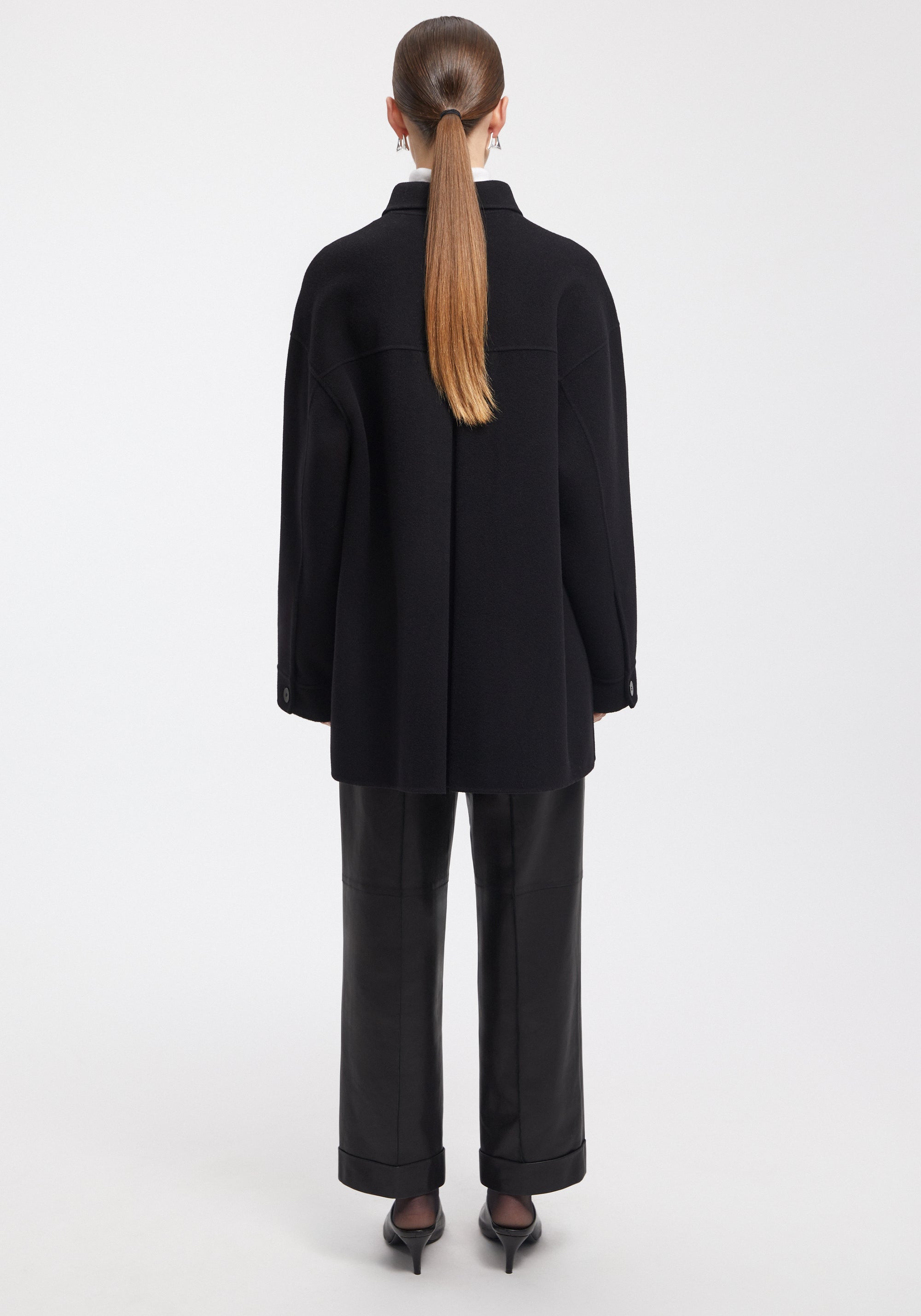 Manteau Crane en laine - Black