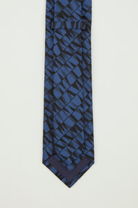 Cravate à motifs en soie - PERIWINKLE