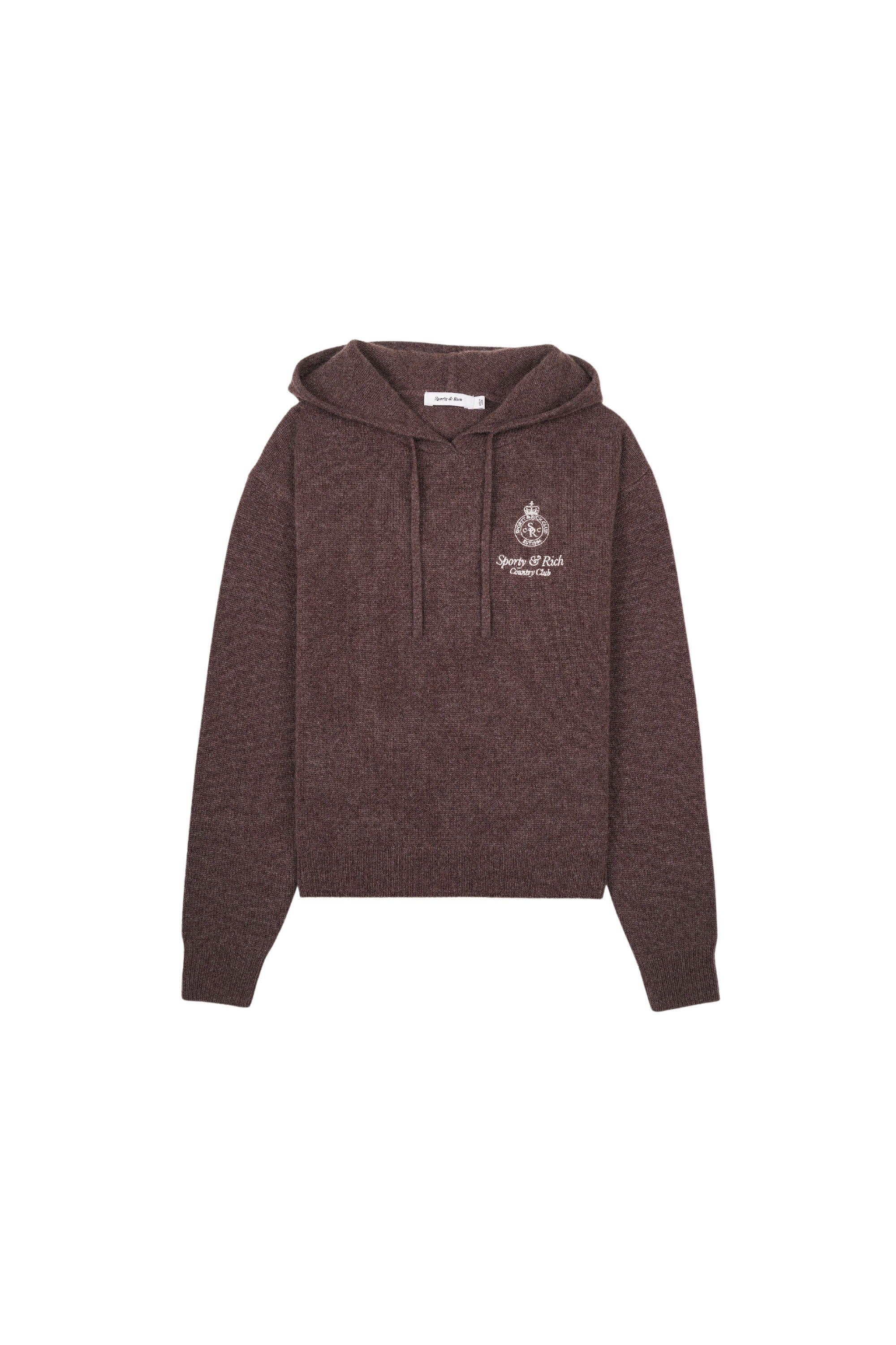Sweat à capuche avec logo en cachemire - Brown