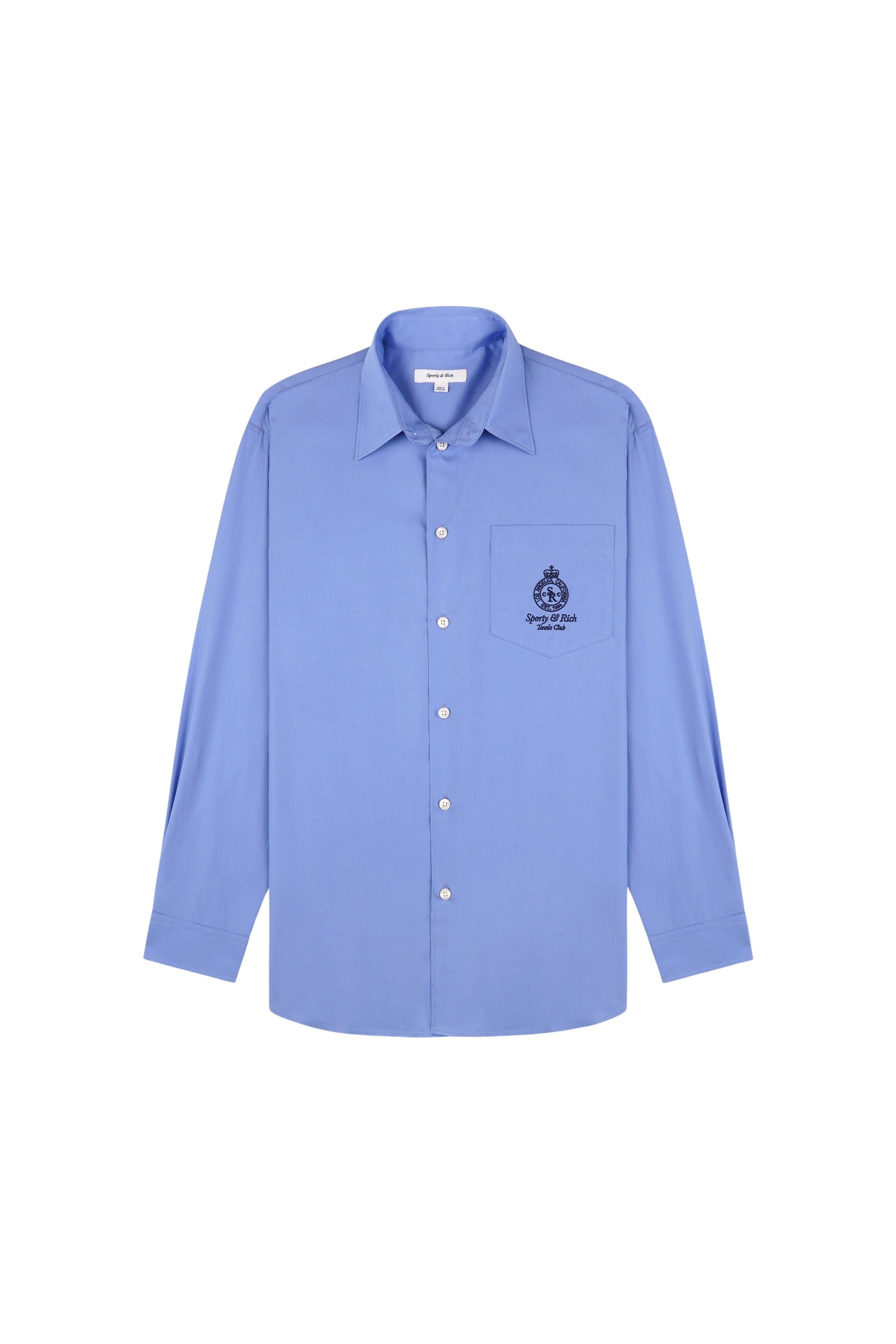 Crown Tennis Oversized Shirt - Flax blue
