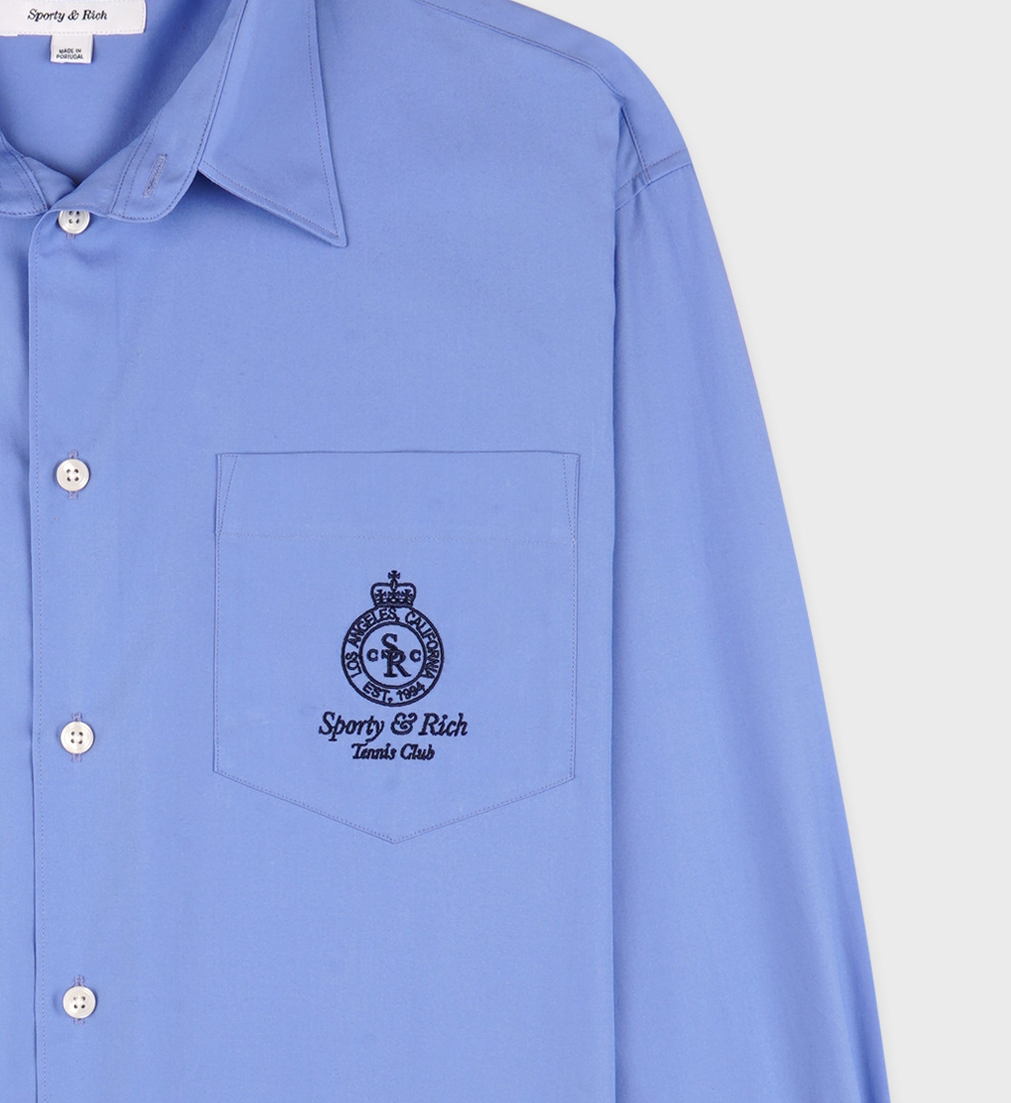 Chemise Crown Tennis à poche - Flax Blue