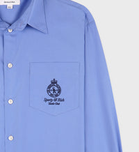 Crown Tennis Oversized Shirt - Flax blue
