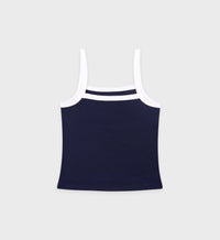 Débardeur Crown Tennis à liseré - Dark Navy & White