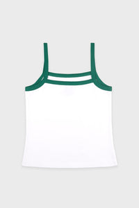 Débardeur Crown Tennis à liseré - White & Alpine