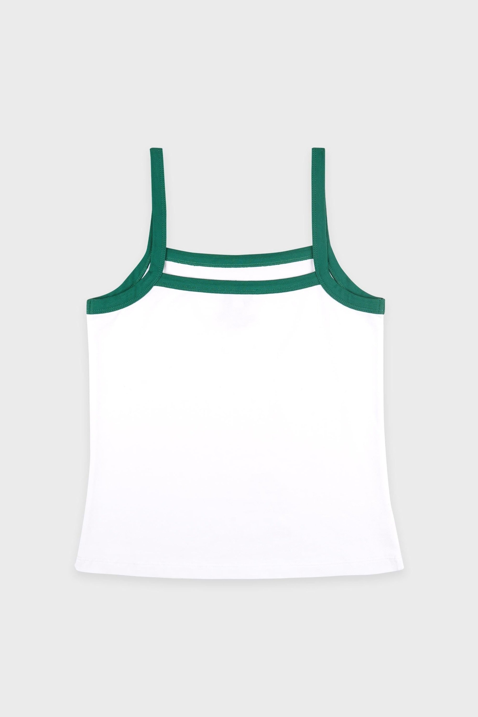Débardeur Crown Tennis à liseré - White & Alpine