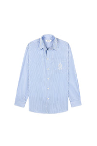Chemise Crown Tennis oversize à rayures - Light Blue Striped