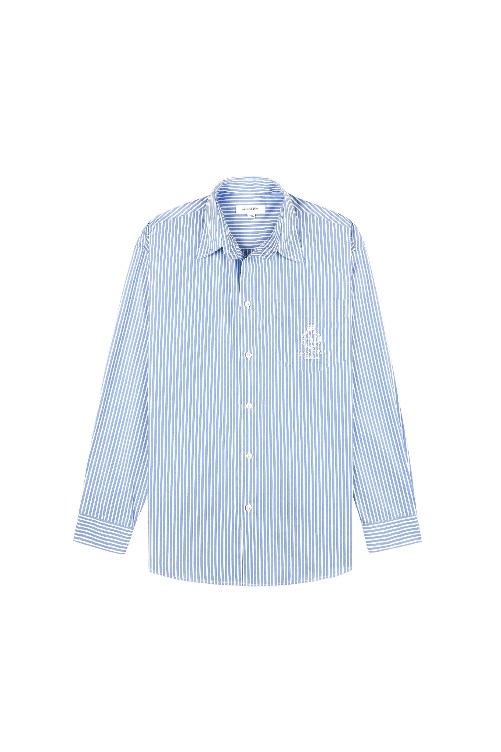 Chemise Crown Tennis oversize à rayures - Light Blue Striped