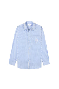 Chemise Crown Tennis oversize à rayures - Light Blue Striped