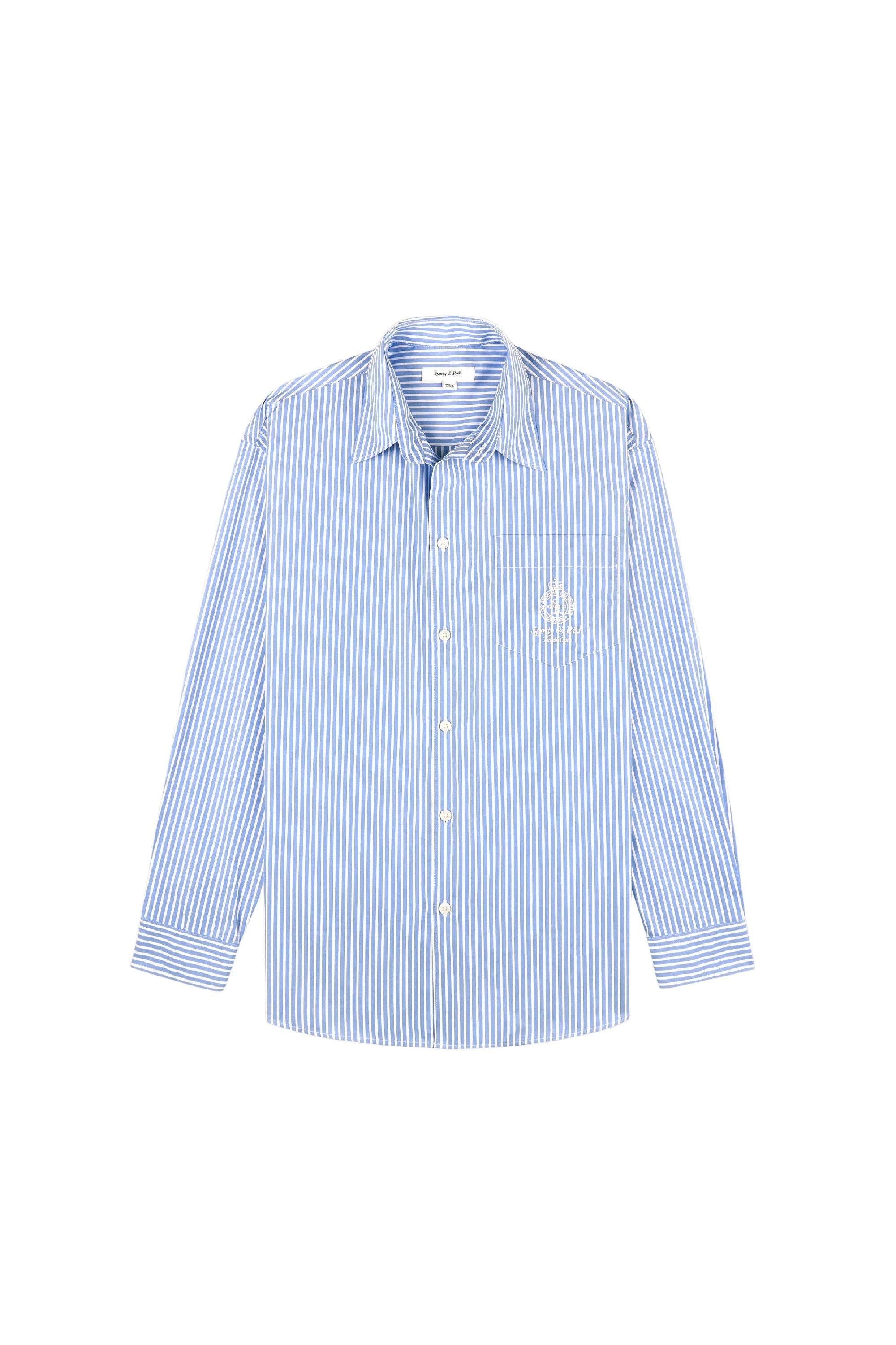 Chemise Crown Tennis oversize à rayures - Light Blue Striped