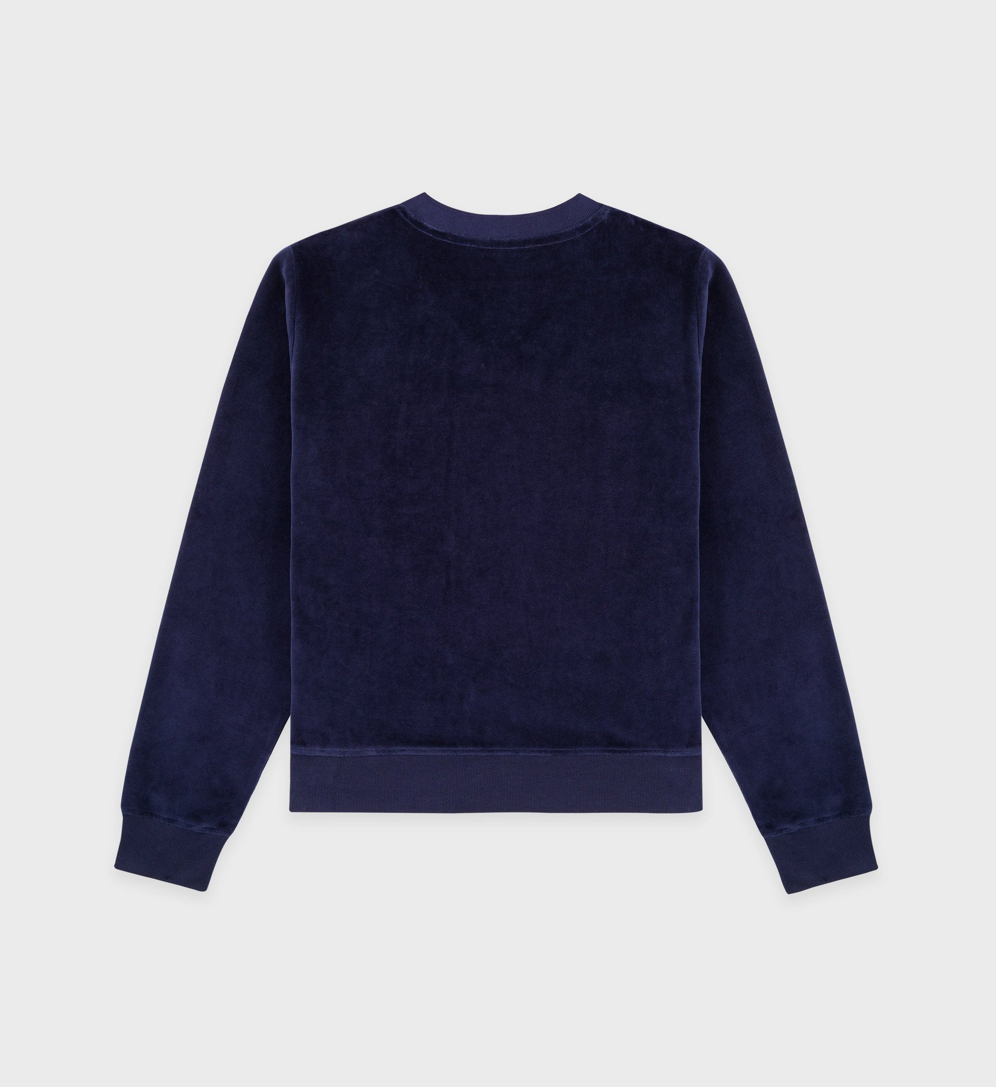 Crown Velour V-Neck - Navy & Cream