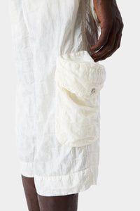 Elastic cropped trousers - Cream