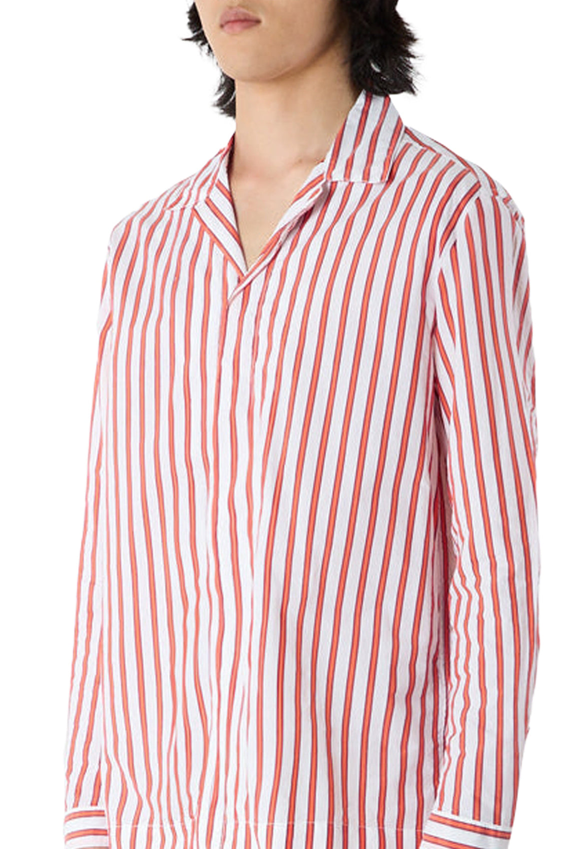 Silk striped shirt - Cream & Red