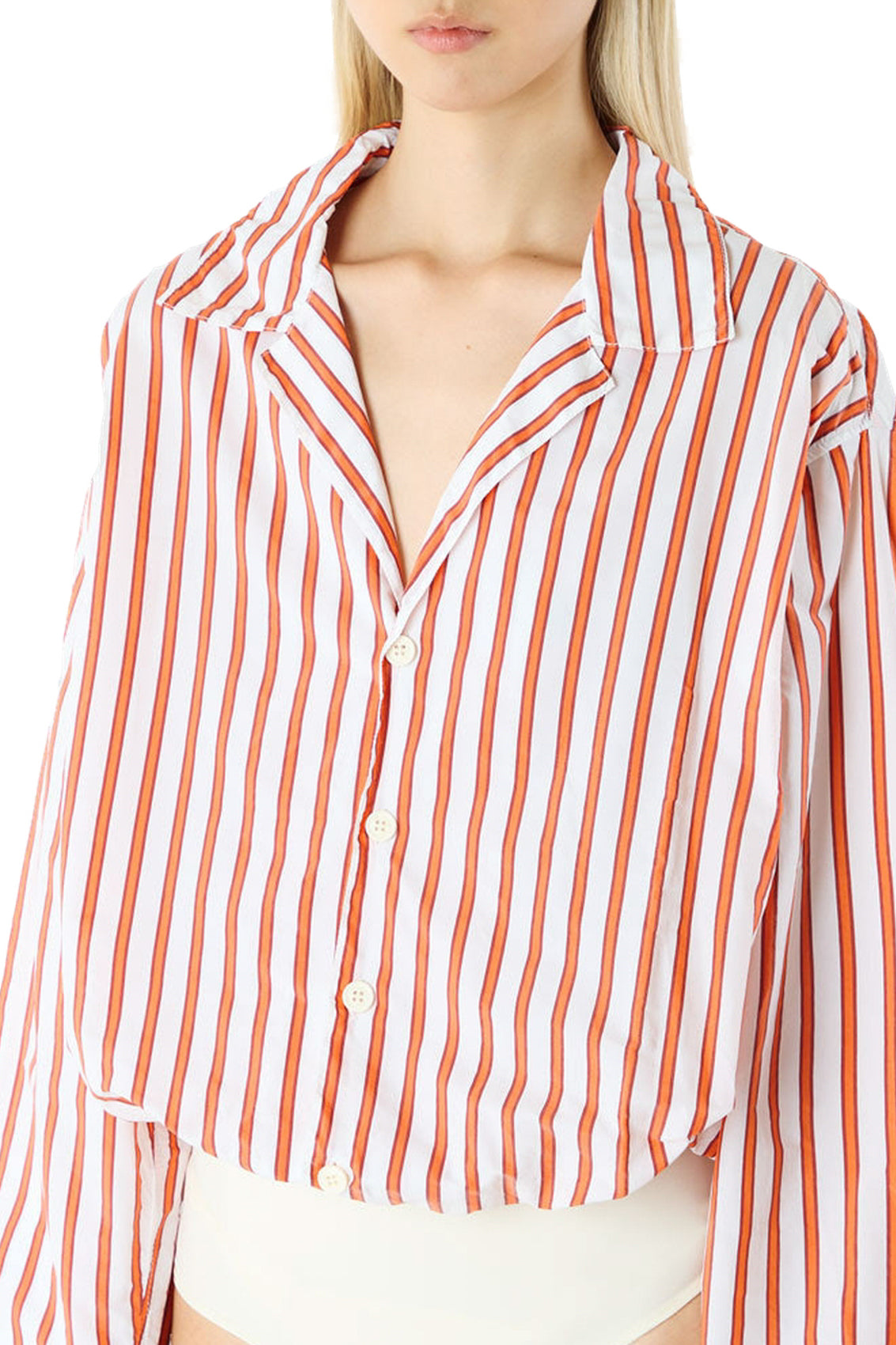 Shirt-effect bodysuit - White & Red