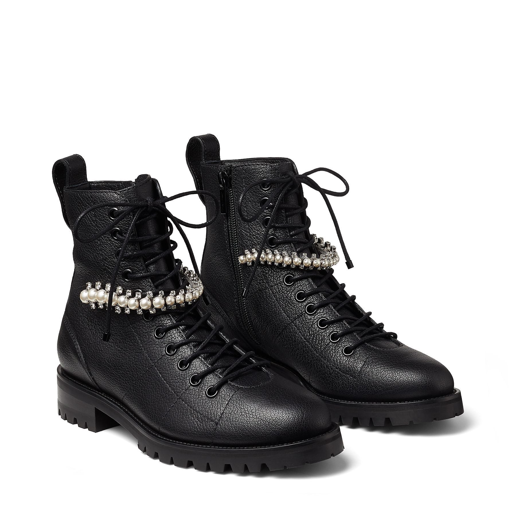 Cruz leather boots - Black & White