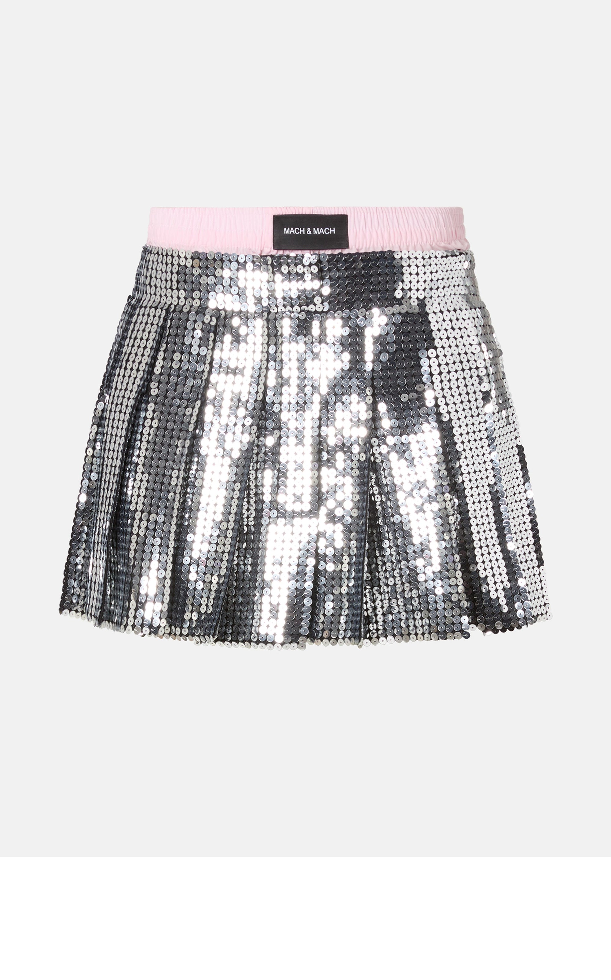 Short skirt embellished with rhinestones - Silver
