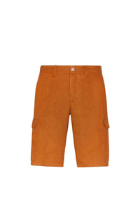 Short cargo à poches plaquées en lin - Orange