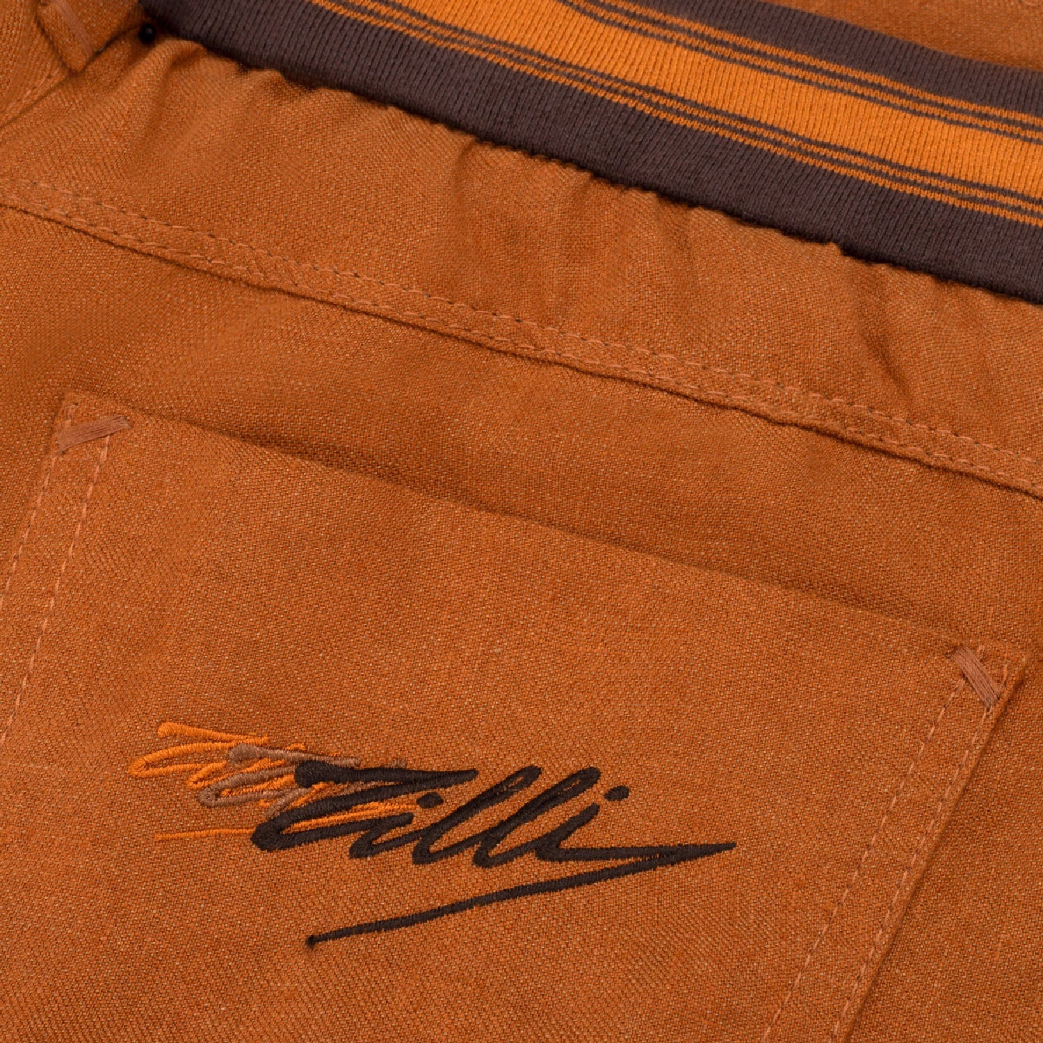 Short cargo à poches plaquées en lin - Orange