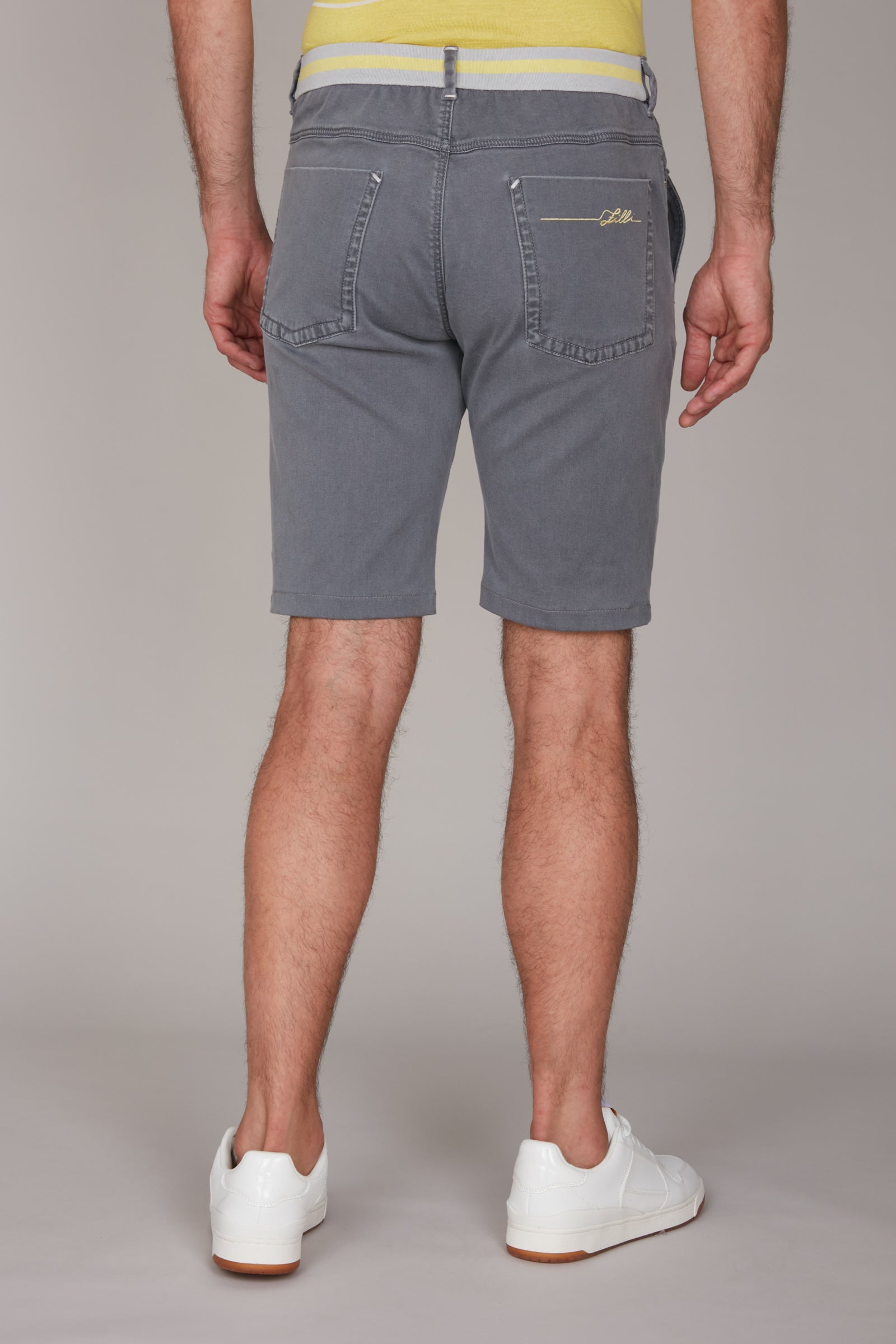 Short à ceinture élastique - Gris