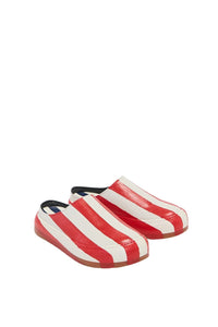 Rêveuse mules in leather - Red & White