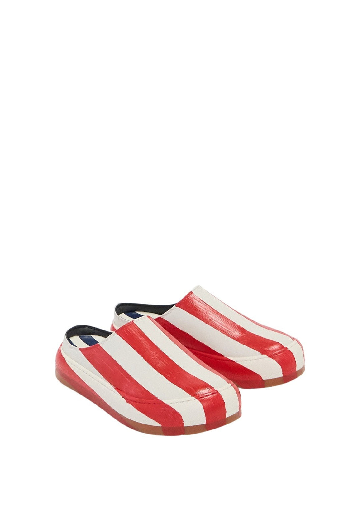 Rêveuse mules in leather - Red & White