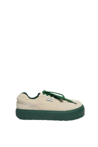 Rêveur sneakers in leather - Off White & Emerald Green