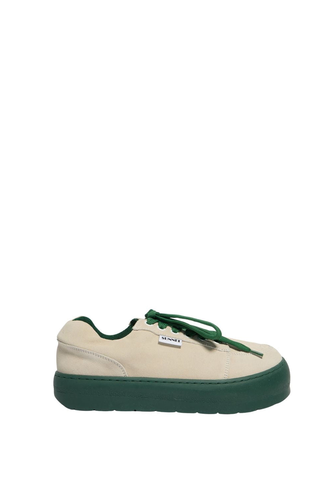 Rêveur sneakers in leather - Off White & Emerald Green