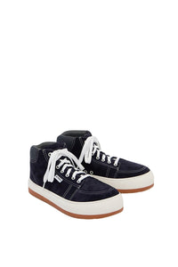 Rêve leather high-top trainers - Dark Blue
