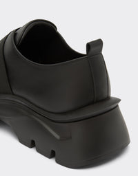 Sneakers avec ruban Ferrari en cuir - Nero