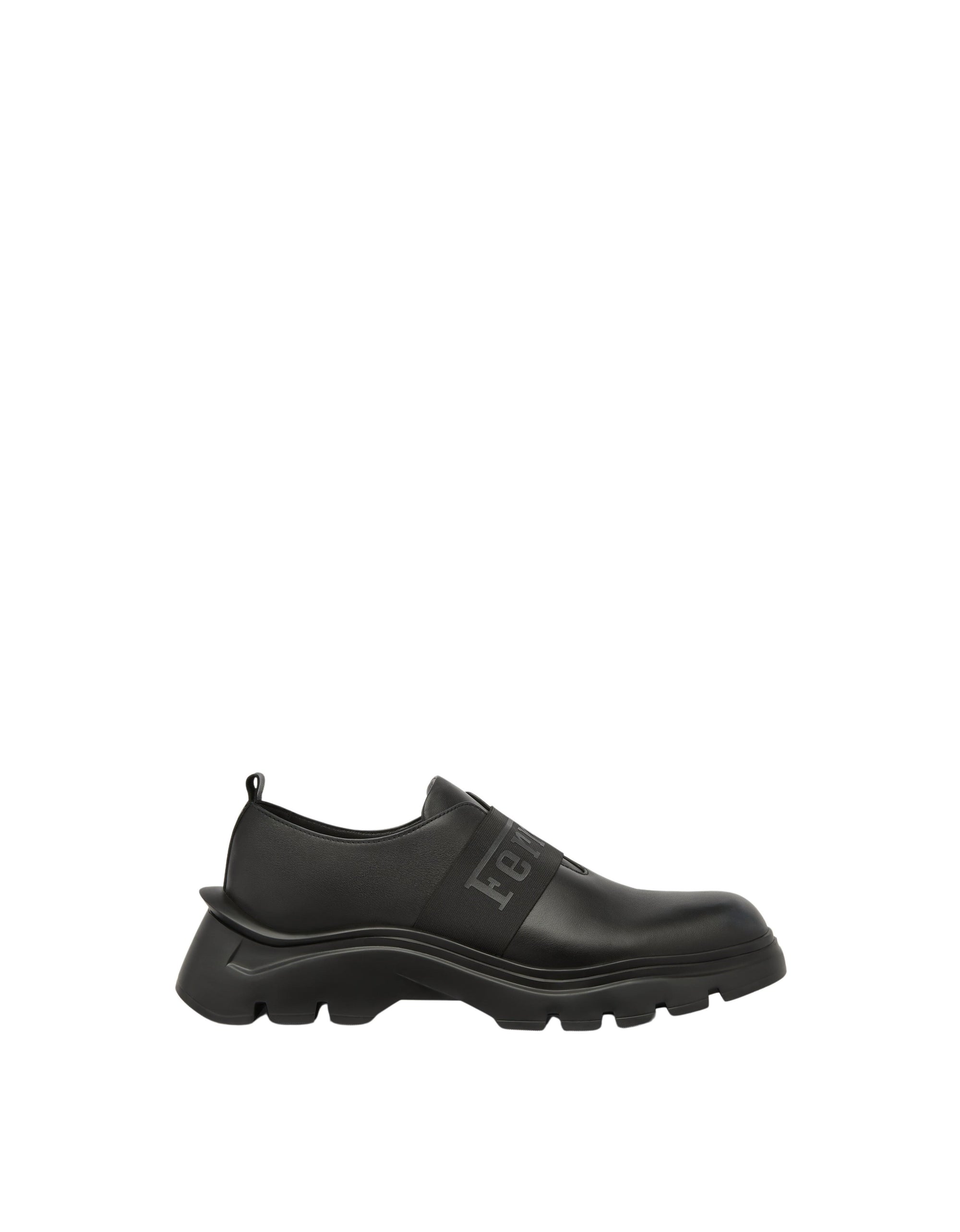 Sneakers avec ruban Ferrari en cuir - Nero