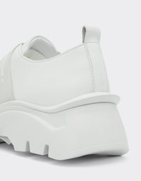 Sneakers avec ruban Ferrari en cuir - Bianco