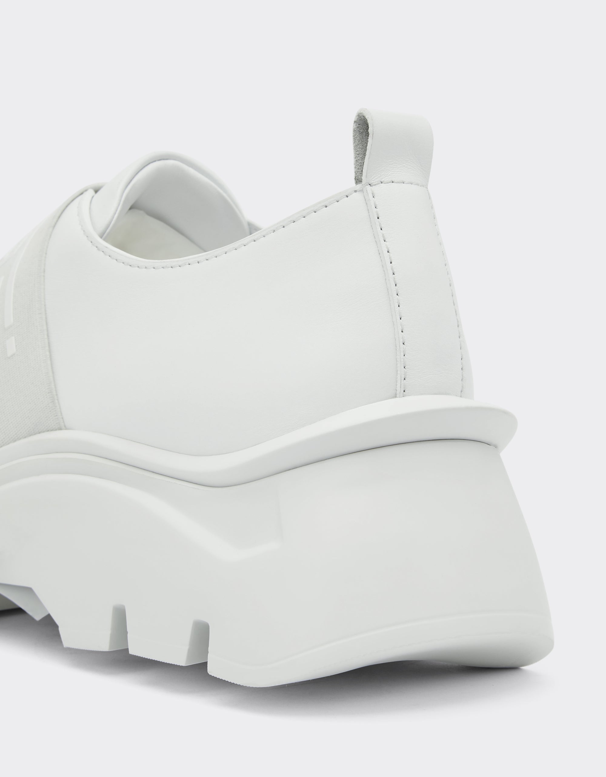 Sneakers avec ruban Ferrari en cuir - Bianco
