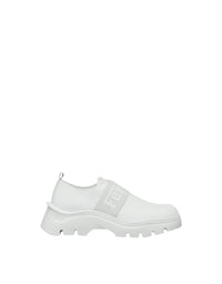 Sneakers avec ruban Ferrari en cuir - Bianco
