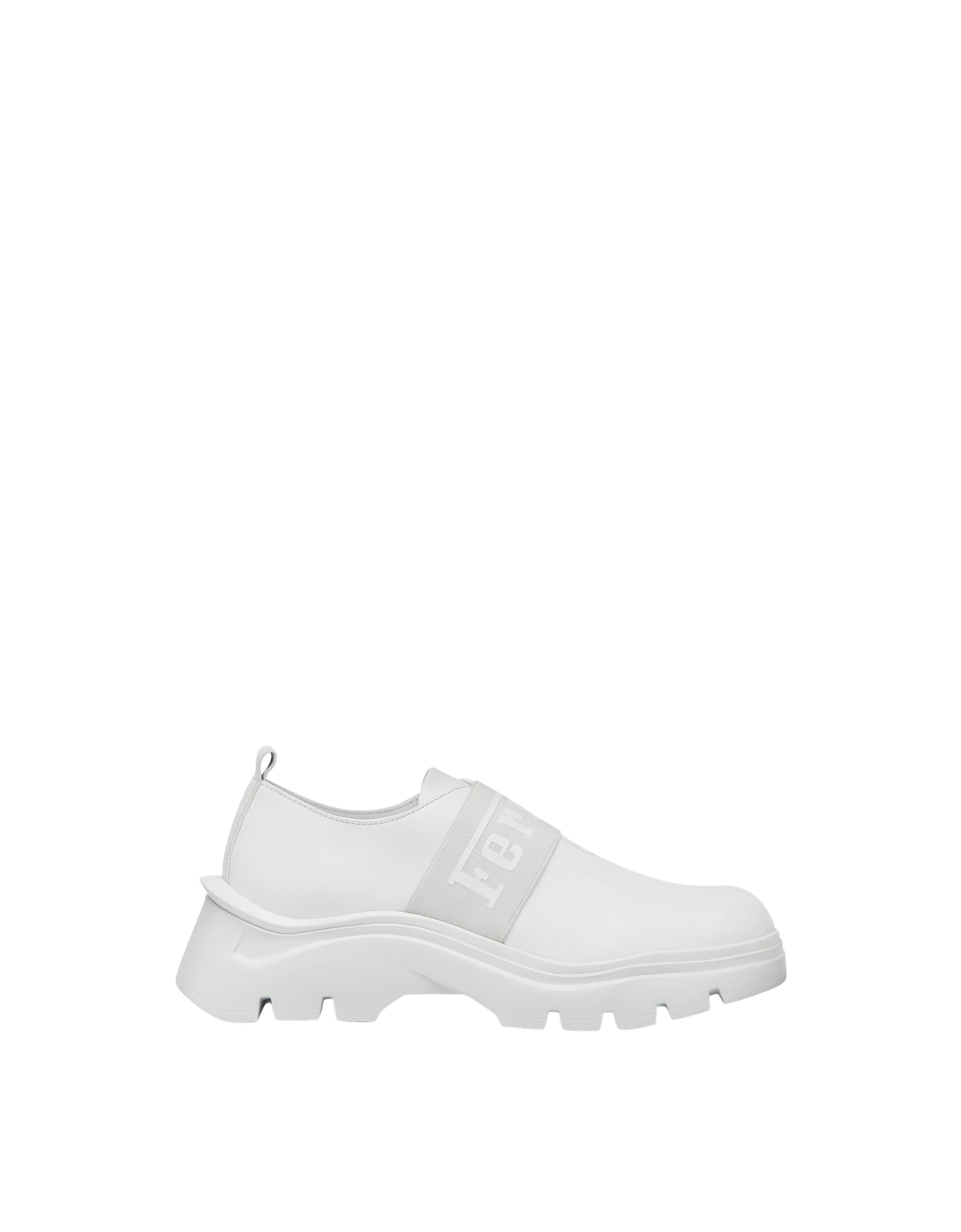 Sneakers avec ruban Ferrari en cuir - Bianco