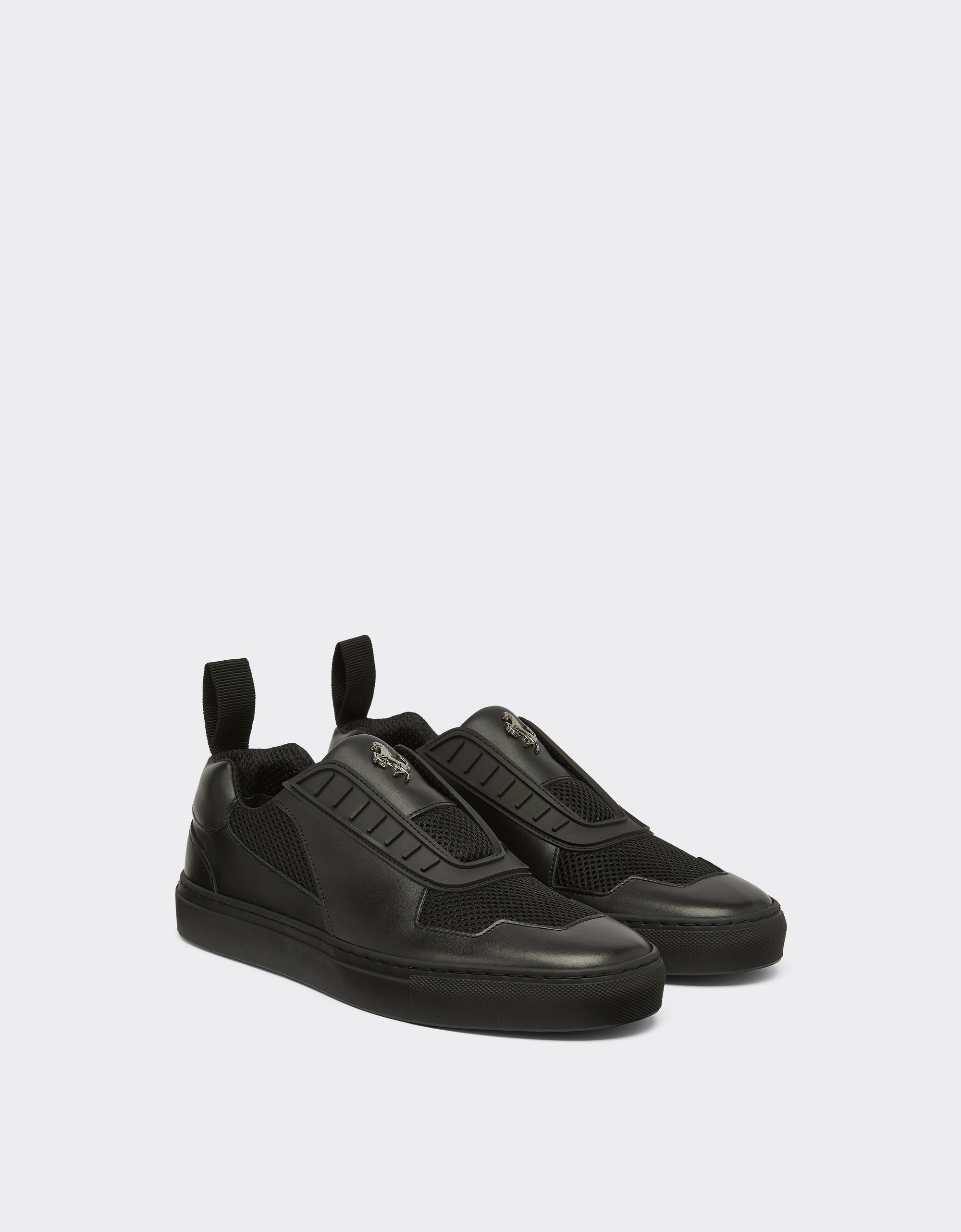 Sneakers avec Cheval cabré en cuir - Nero